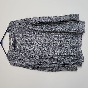 LOFT Cable Knit Sweater, Black & White, Size Large